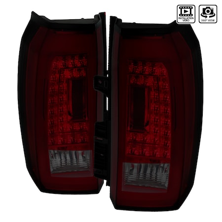 Spec-D Tuning 15-Up Chevrolet Tahoe LED Tail Lights - Red Smoke LT-TAH15RGLED-TM
